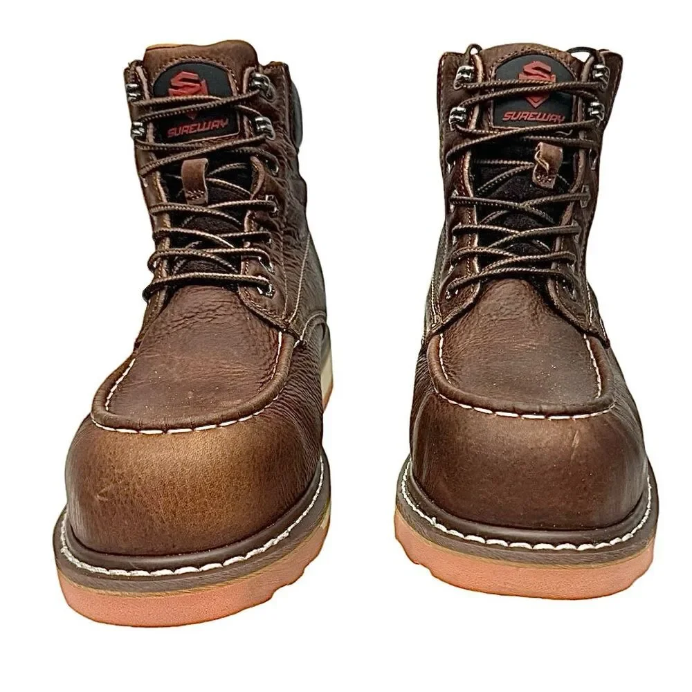 Sureway Composite Toe Waterproof Work Boots 10.5 Brown Leather SW601M